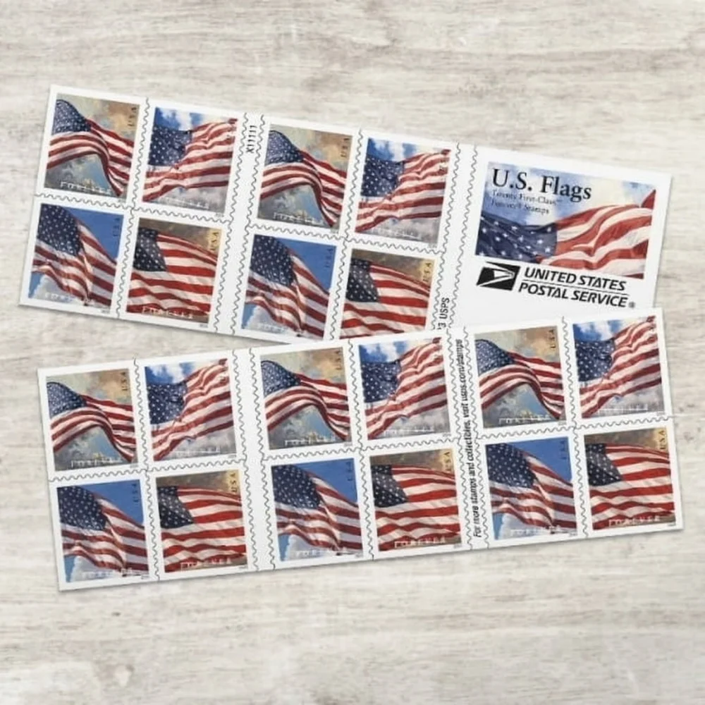 100 Forever Stamps 5 Sheets of 20 First Class USPS Stamps 2024 U.S. Flag‎ Flags